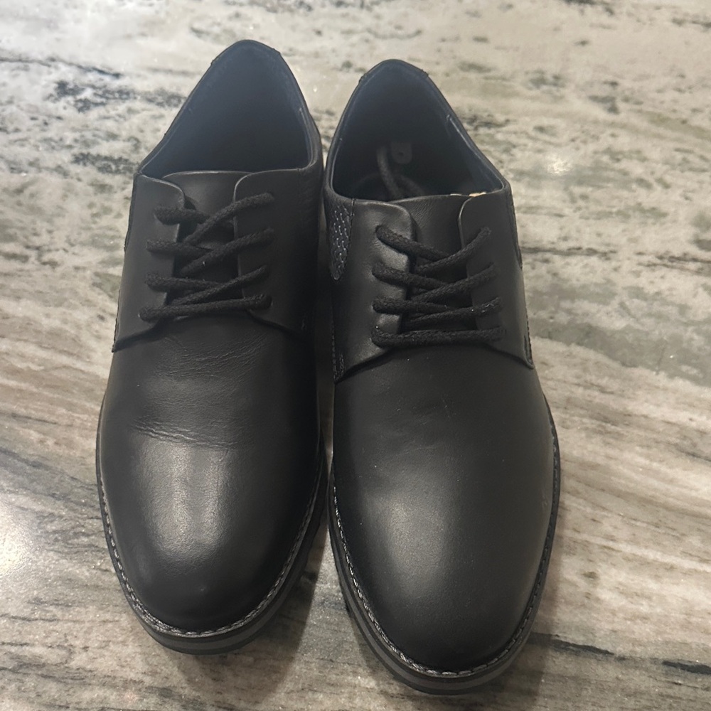 Classic Black Leather Oxfords